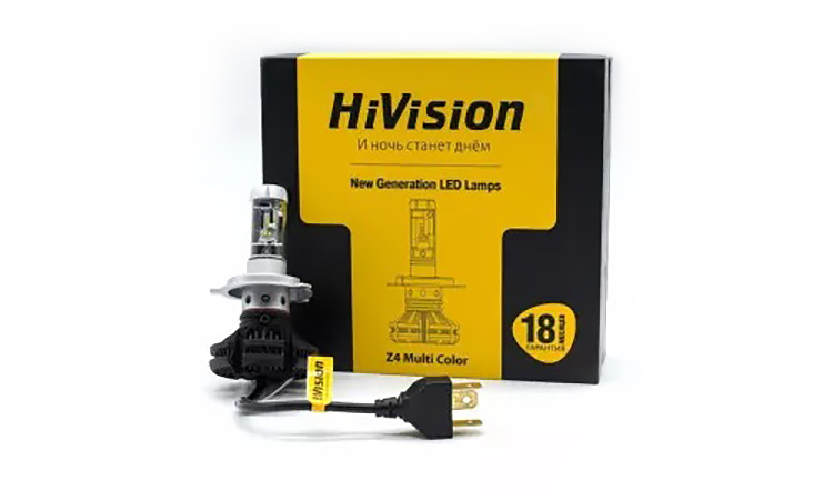 HiVision  |   H4 Z4 MULTI  COLOR |  3000K/6000K/8000K , 6000Lm, 9-24V  комплект 2 шт. | 4