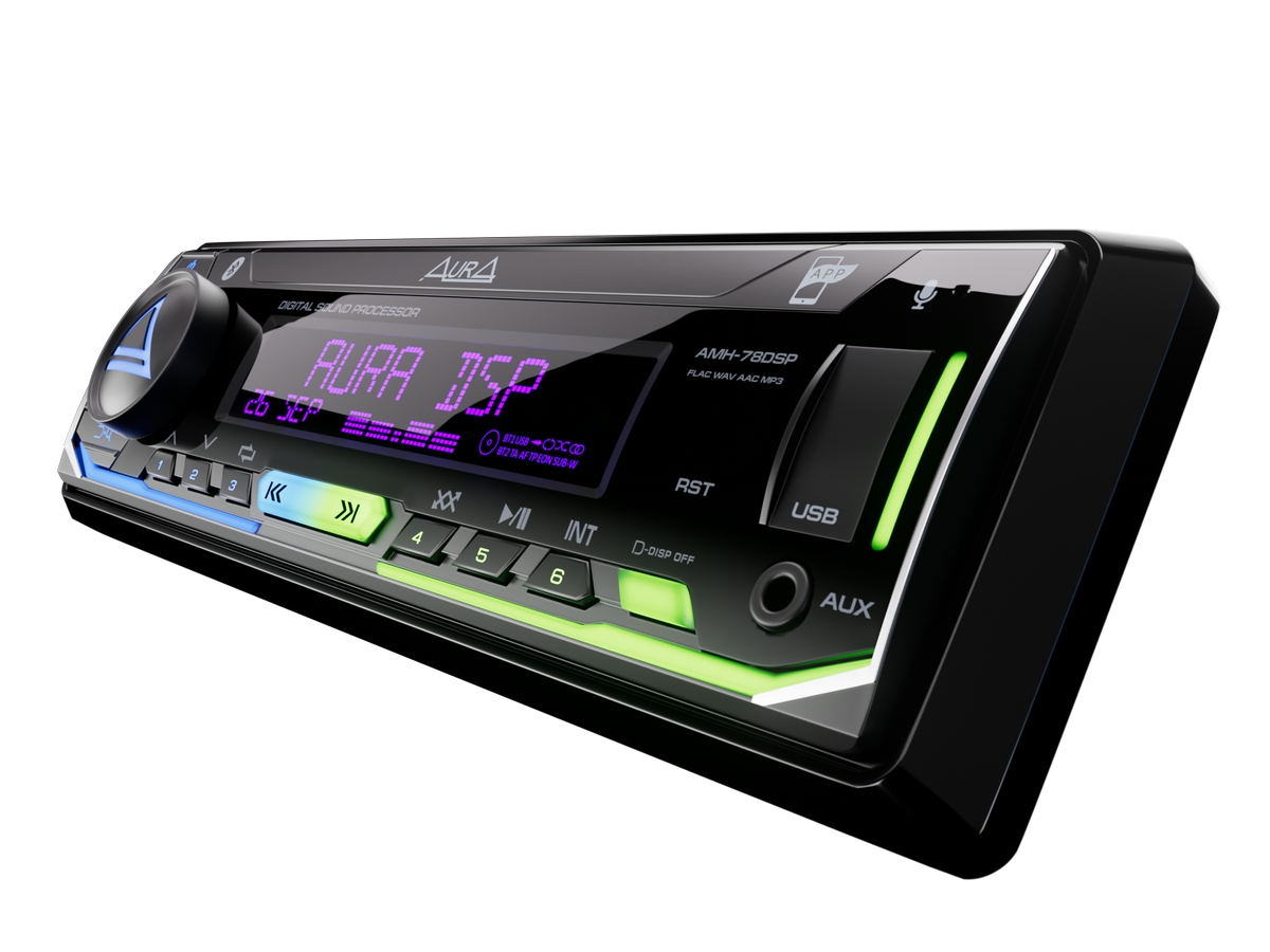 AurA | AMH-78DSP (2023) | 4х51w, ПРОЦЕССОР, FLAC, USB/BT, 3 RCA, APP, 3-ZONE RGB, D-SWC, ДУ | 4