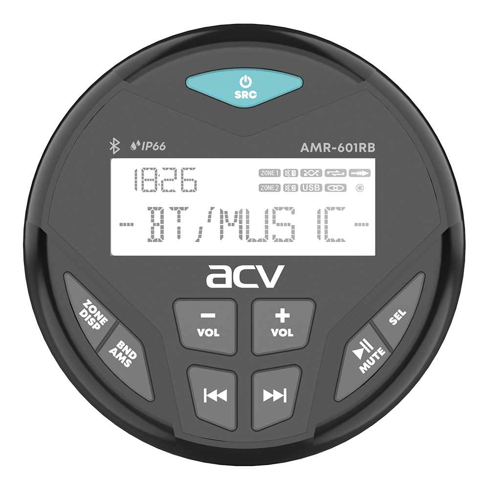 ACV | AMR-601RB | круглый/черный/4*50W/BT/USB/FM/AM | превью 1