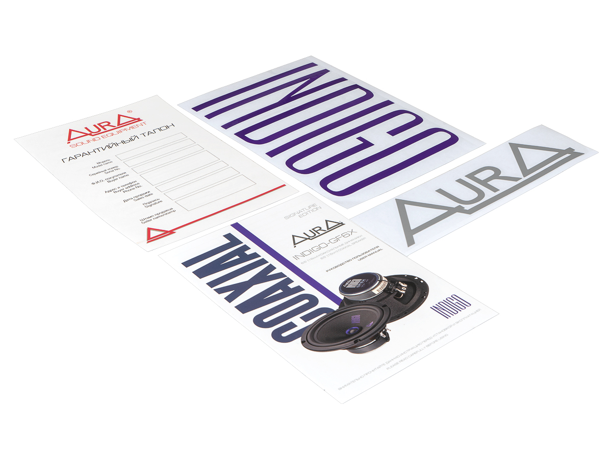 AurA | INDIGO-GF6X | 6,5" (16,5cm), GlassFiber, 2-пол., коакс, 51/101w, 50Hz - 20kHz, 90dB, сетки | 8