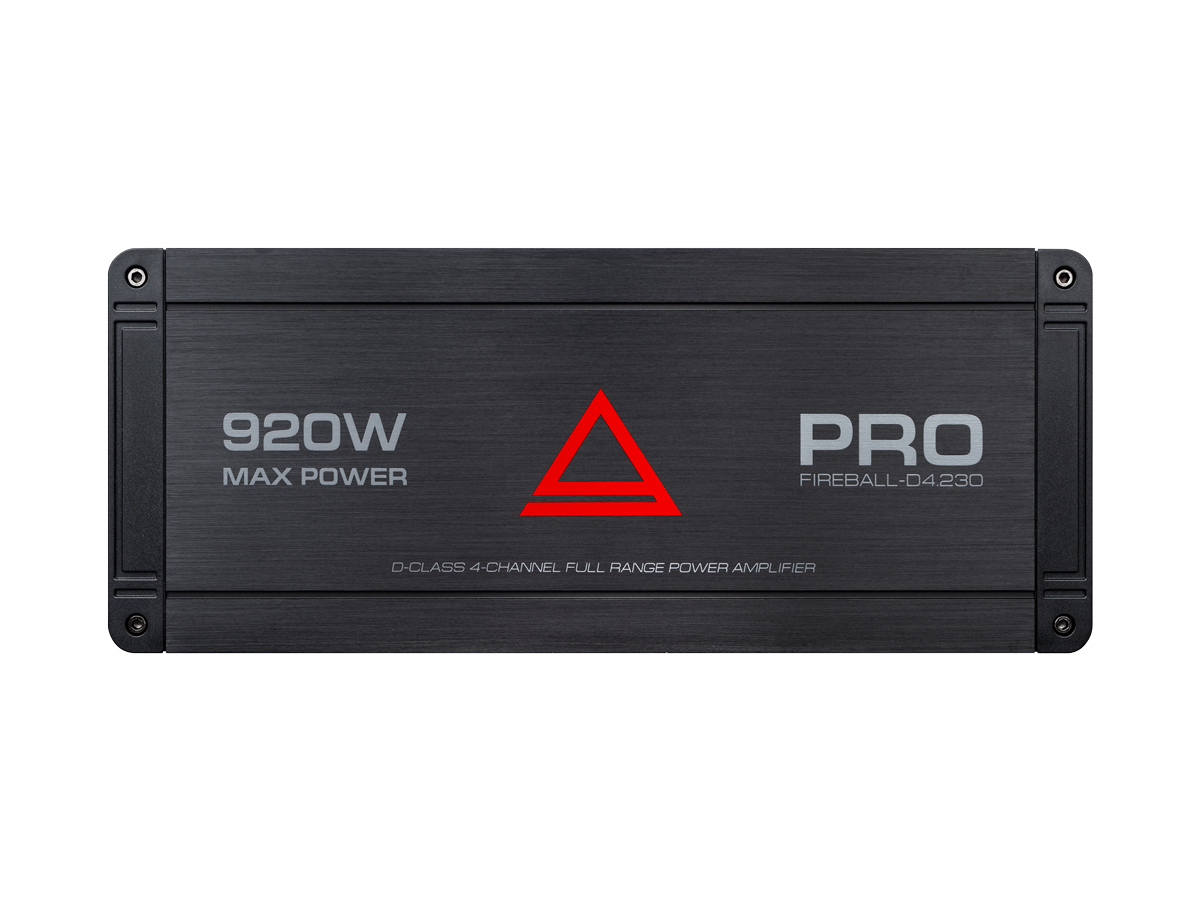 AurA | FIREBALL-4.230 PRO | 4x150w (4 Ohm), 4x230w (2 Ohm), 2x460w (4 Ohm), LPF/HPF, 10Hz - 25kHz | 4