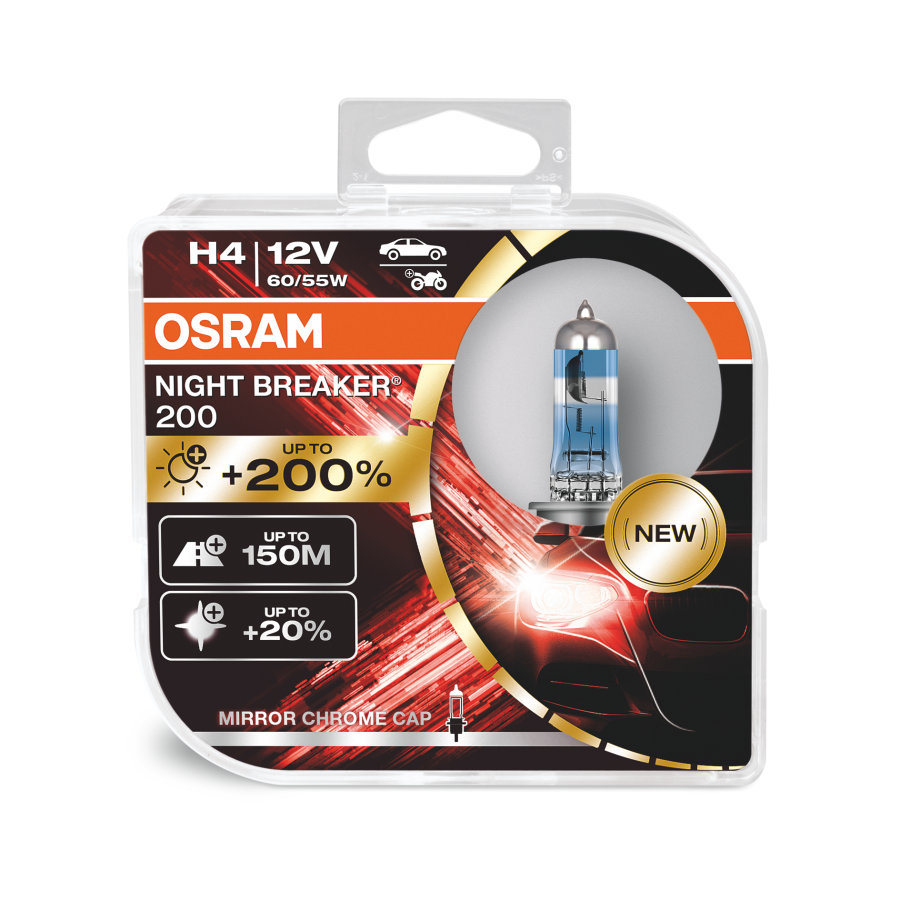 OSRAM | H4 64193 NB200 - DUOBOX  | Лампа H4 NIGHT BREAKER +200% 12V 60/55W блистер 2шт. | превью 3