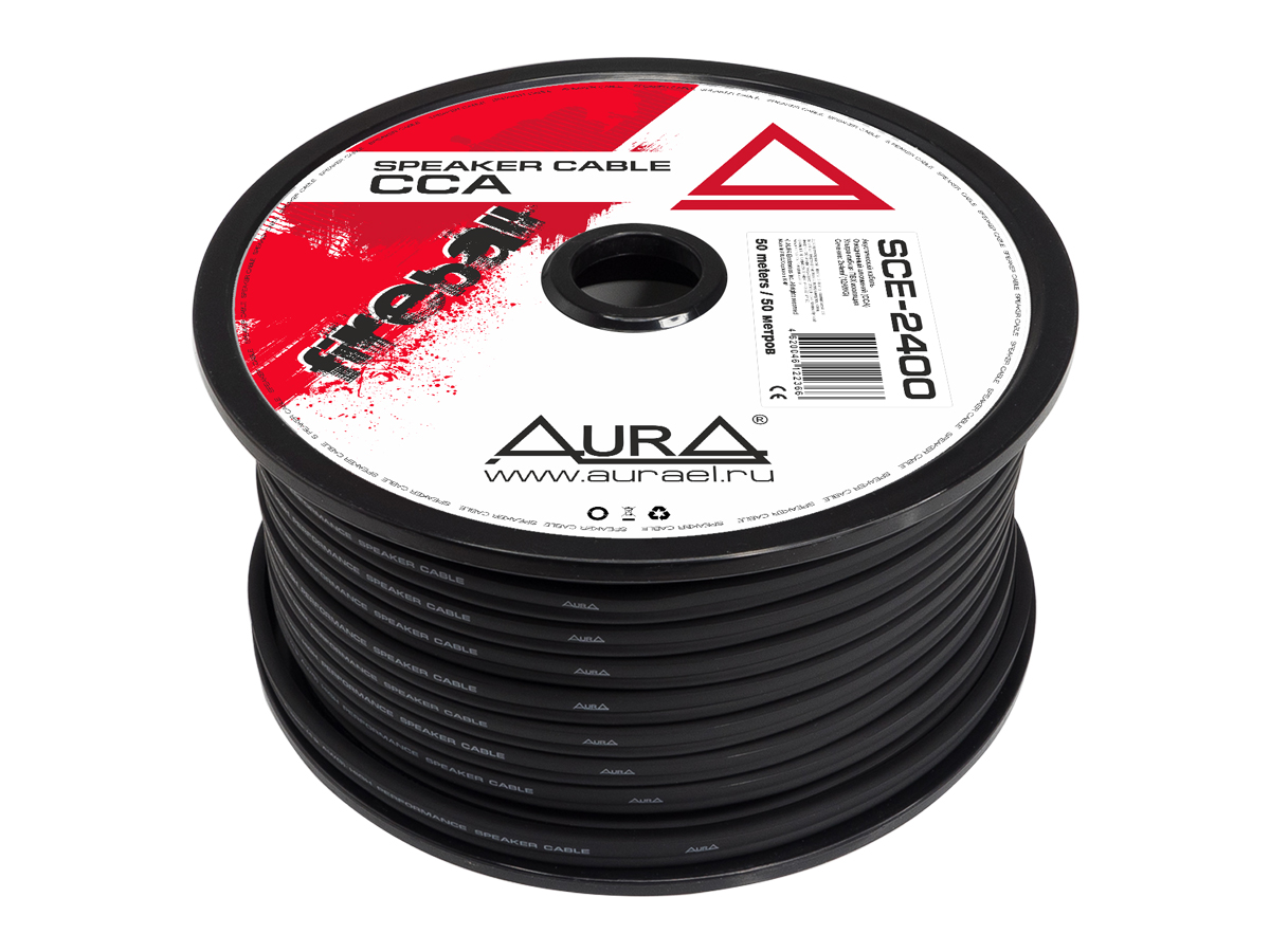 AurA | SCE-2400 MkII | 2x4.0мм² (12Ga), бухта 50м., черный | превью 1