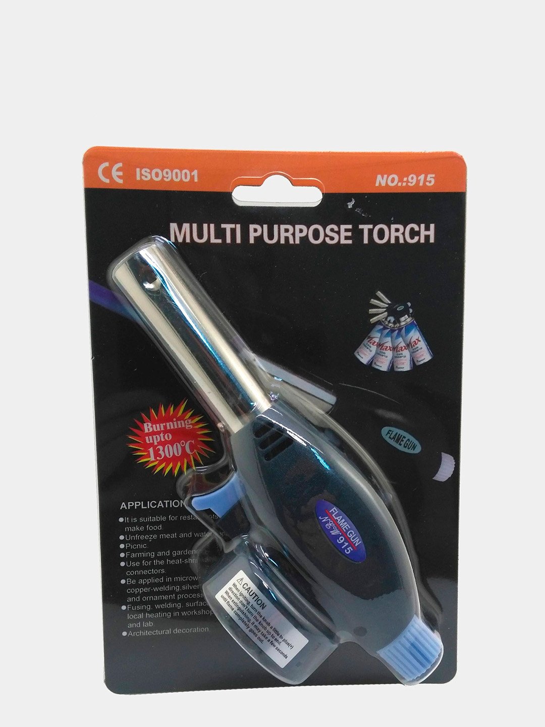 Газовая горелка | 915 | Газовая горелка пьезоподжиг синяя №915| превью 3