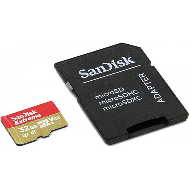 SanDisk | MicroSD 32Gb UHS-I U3 | Карта памяти 32Gb +адаптер, Class 10 Action Cameras UHS-I U3| превью 1