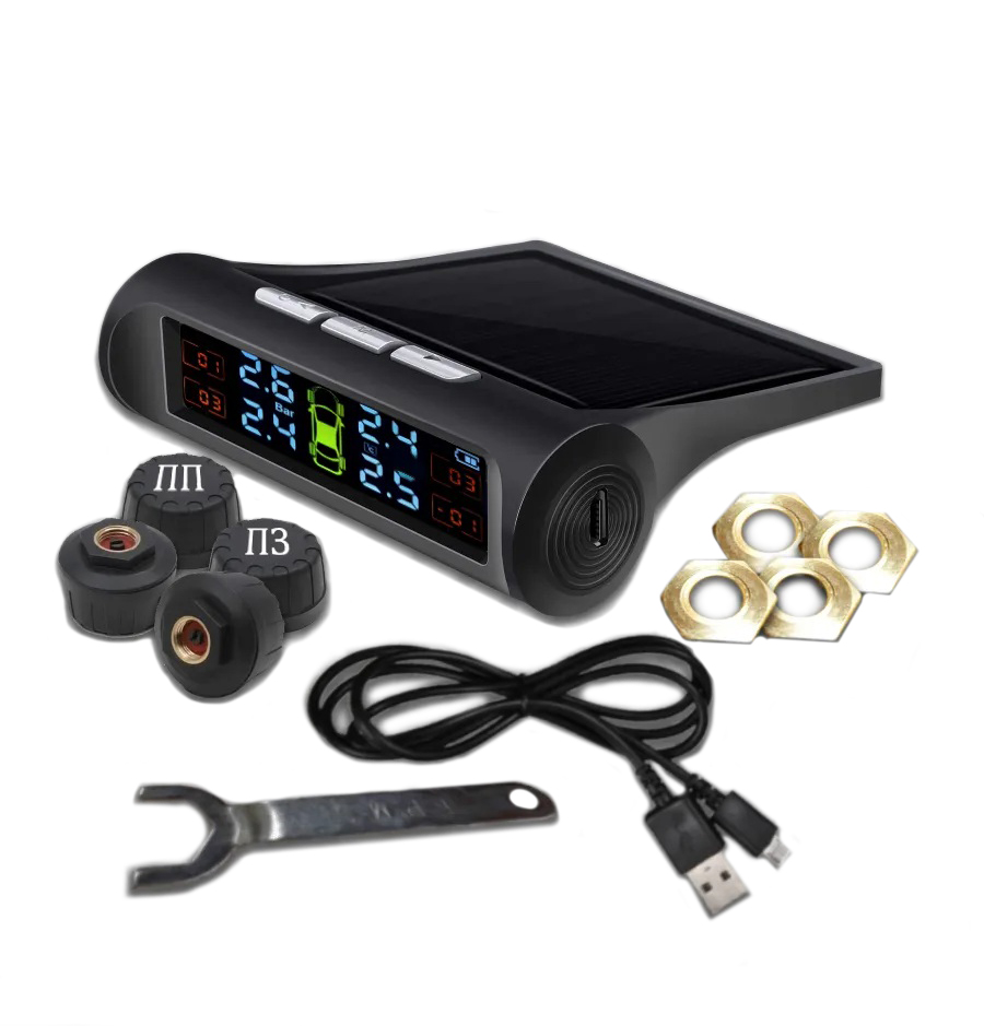 Mongoose | TPMS M-TPMS-1 | с 4мя наружними датчиками, индикация на солнечной батарее | 2