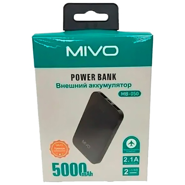 Mivo | MB-050 | Power Bank 5000 мА⋅ч  для зарядки   телефонов, смартфонов, Индикатор заряда | превью 3
