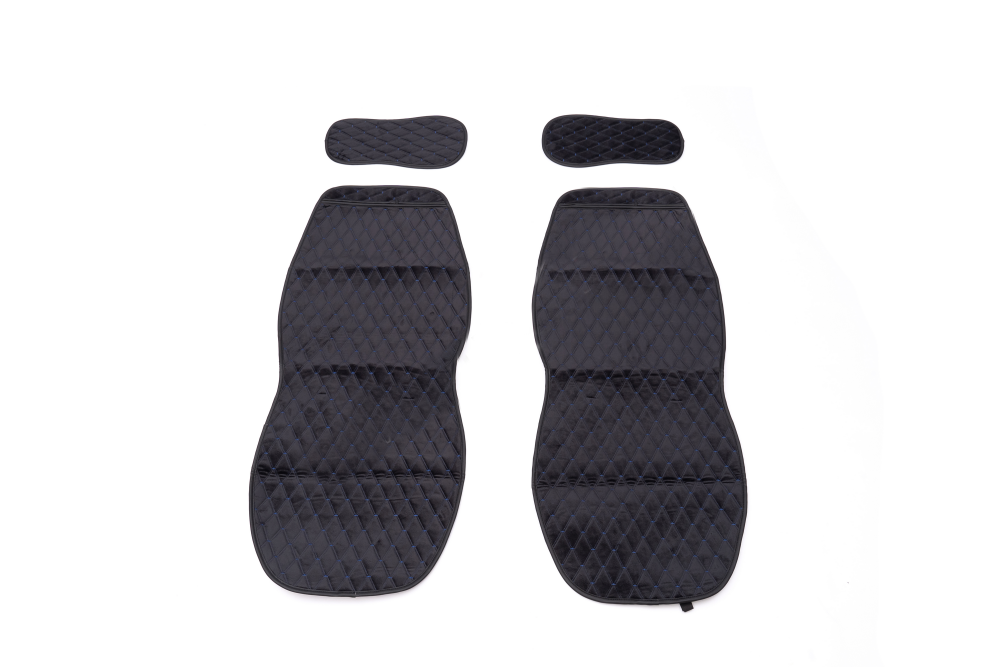 FOR CARS | Накидка на сиденье 2шт. | велюр черно-синяя 4 предмета | превью 1