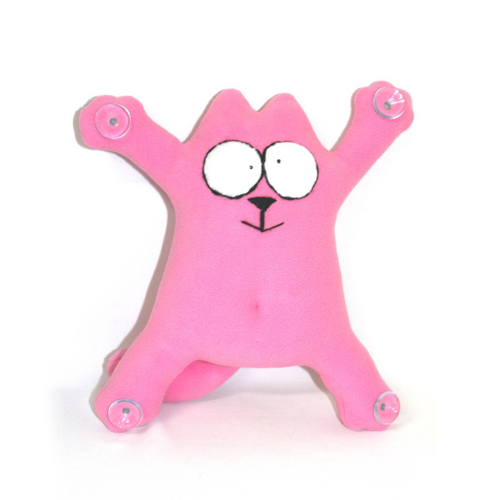 SNOOGY | КОТ | кот на стекло на присосках РОЗОВЫЙЙ | превью 1