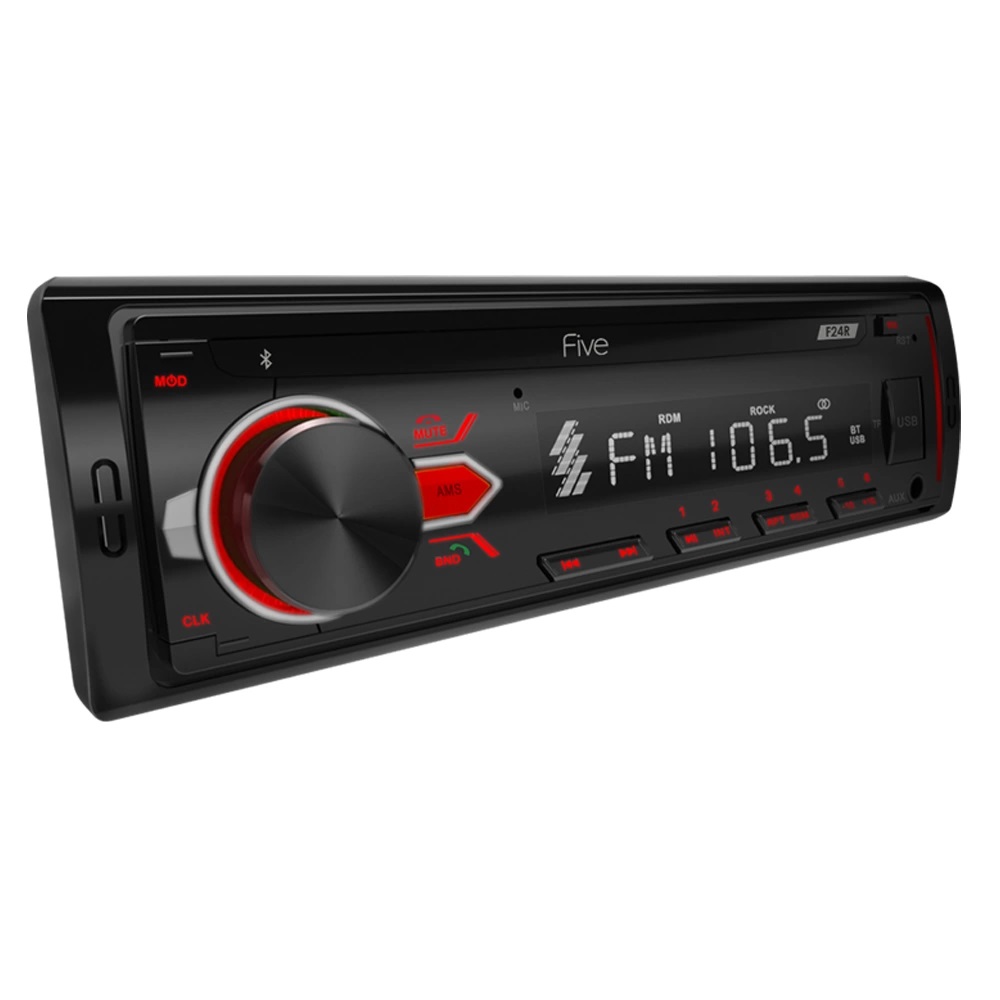 FIVE | F24R | 1din/красная/Bluetooth/USB/AUX/SD/FM/4*50 | превью 1