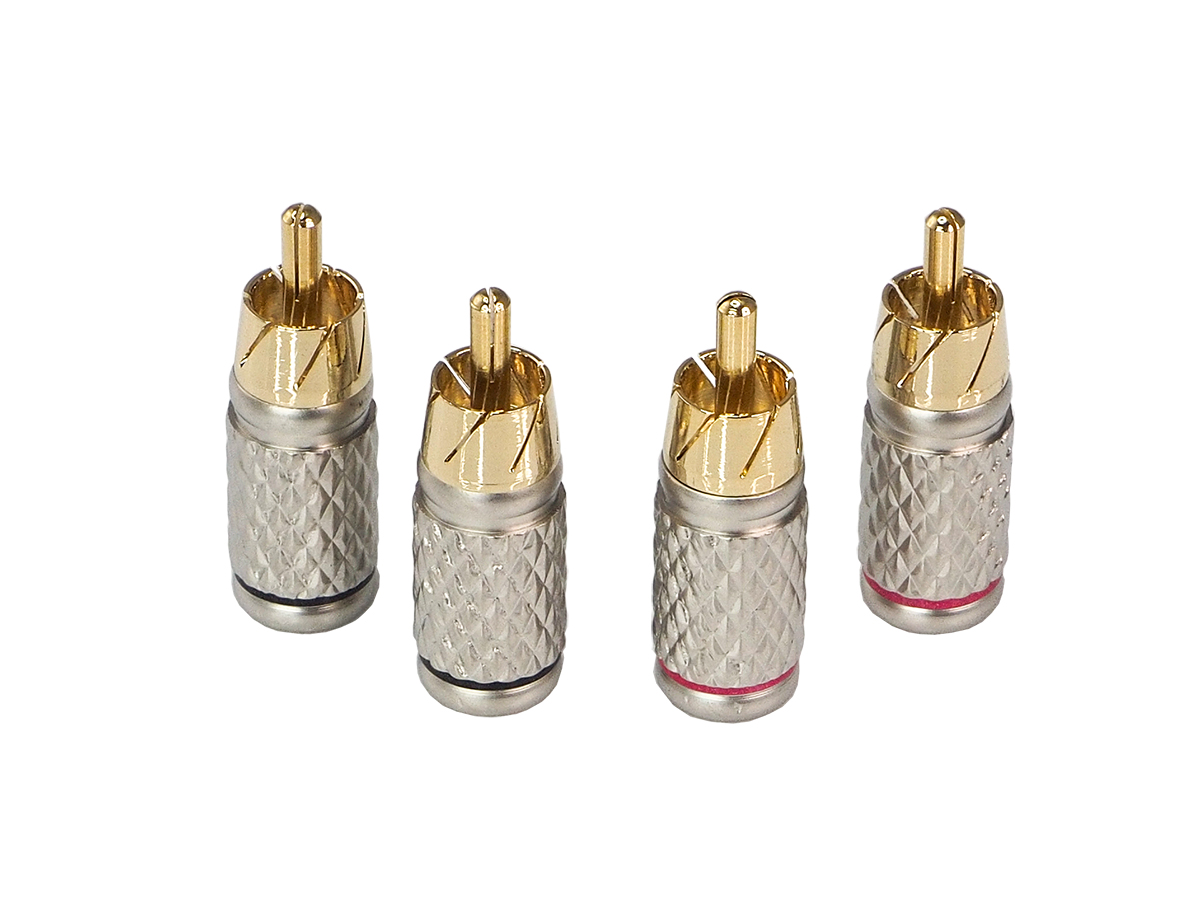 AurA | RCA-P602 | RCA - коннектор для кабеля до 6 мм, 2 красных + 2 черных, блистер | превью 1