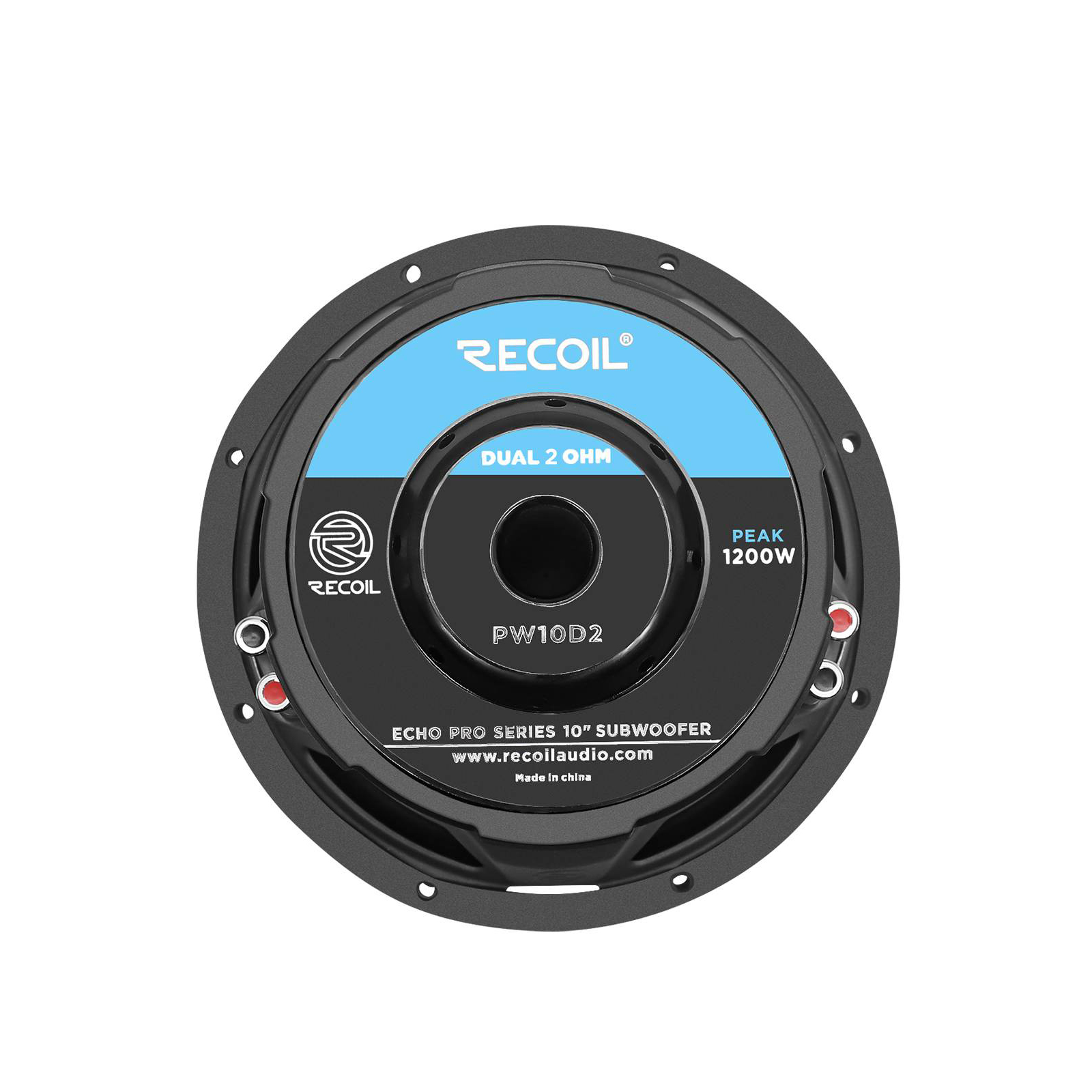 Recoil | PW10D2 | Сабвуферный динамик, 10"(250мм), 2+2 Ом,  RMS/Peak -600W/1200W   | 5