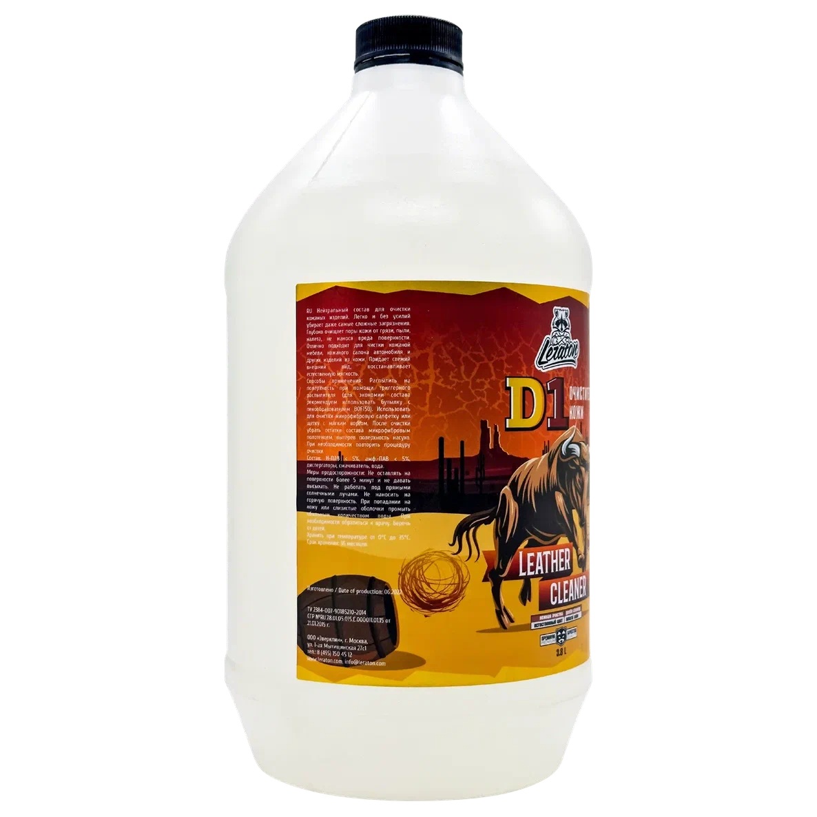 LERATON | D1 | Очиститель кожи LERATON D1 3,8л| 2