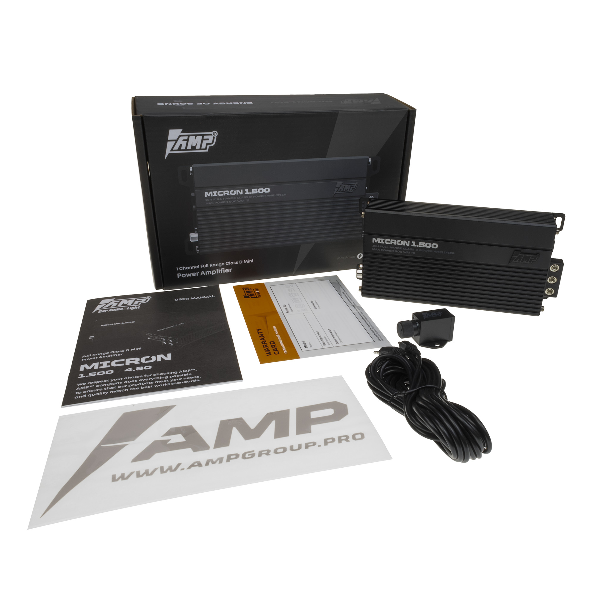 AMP | MICRON 1.500 | 1-кан, класс D, мощность RMS 500 Вт х1 ( 1 Ом ), 350Втх1 ( 2 Ом ) | 7