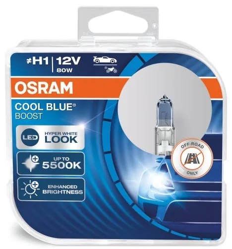 OSRAM | H1 62150 CBB DUOBOX | Лампа H1 COOL BLUE BOOST 5500K 12V 80W - комплект 2шт. | 1