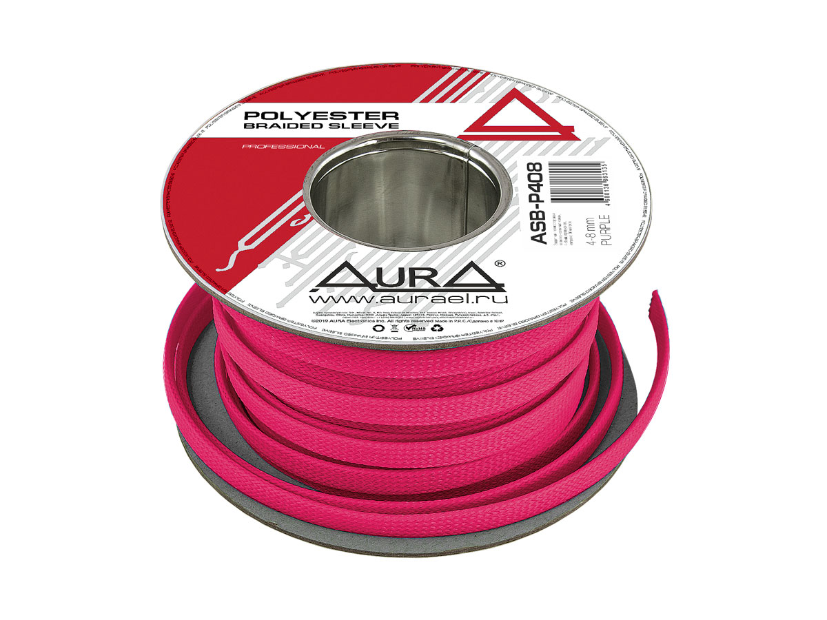 AurA | ASB-408 PINK | змеиная кожа, 4-08мм, ОПТ КРАТНО БУХТАМ!!! (30м.), пурпурный, бухта 30м | 1
