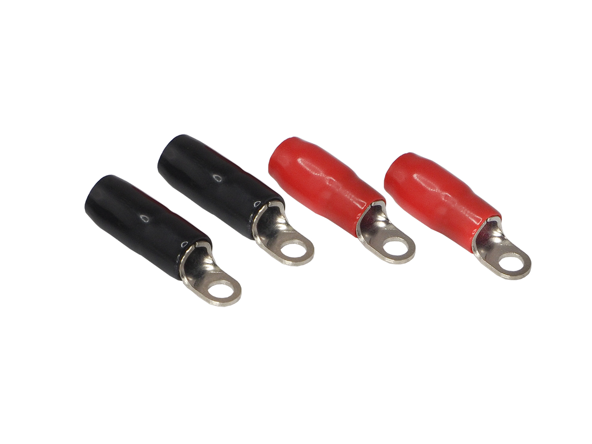 AurA | ACN-R204/10 | Клемма силовая, кольцевая, 4.2мм, 4Ga, 5 красных + 5 черных, Nickel, блистер | превью 1