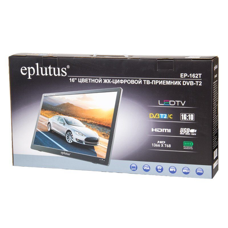 Eplutus | EP-162T Black  |  16" встроенный DVB-T2, USB, внутренний аккумулятор  | превью 3