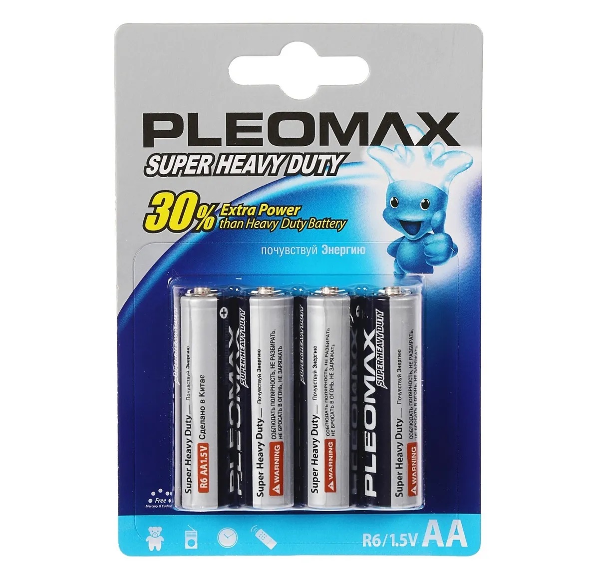 SAMSUNG | АА R6-4BL | Батарейка SAMSUNG PLEOMAX 4 шт. ЦЕНА ЗА 4 шт.  | 1