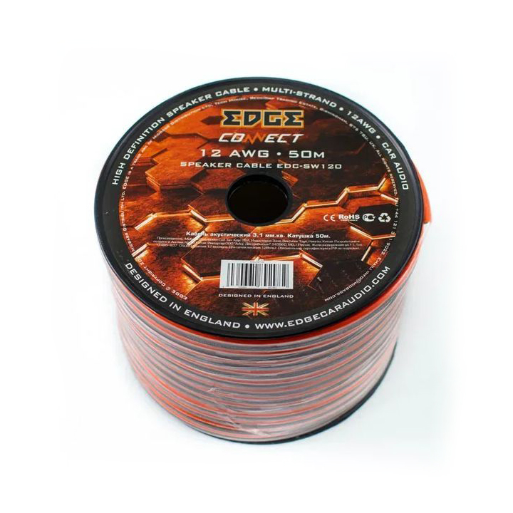 EDGE | EDC-SW120 | 2x4.0мм (12Ga), CCA, бухта 50м | 1