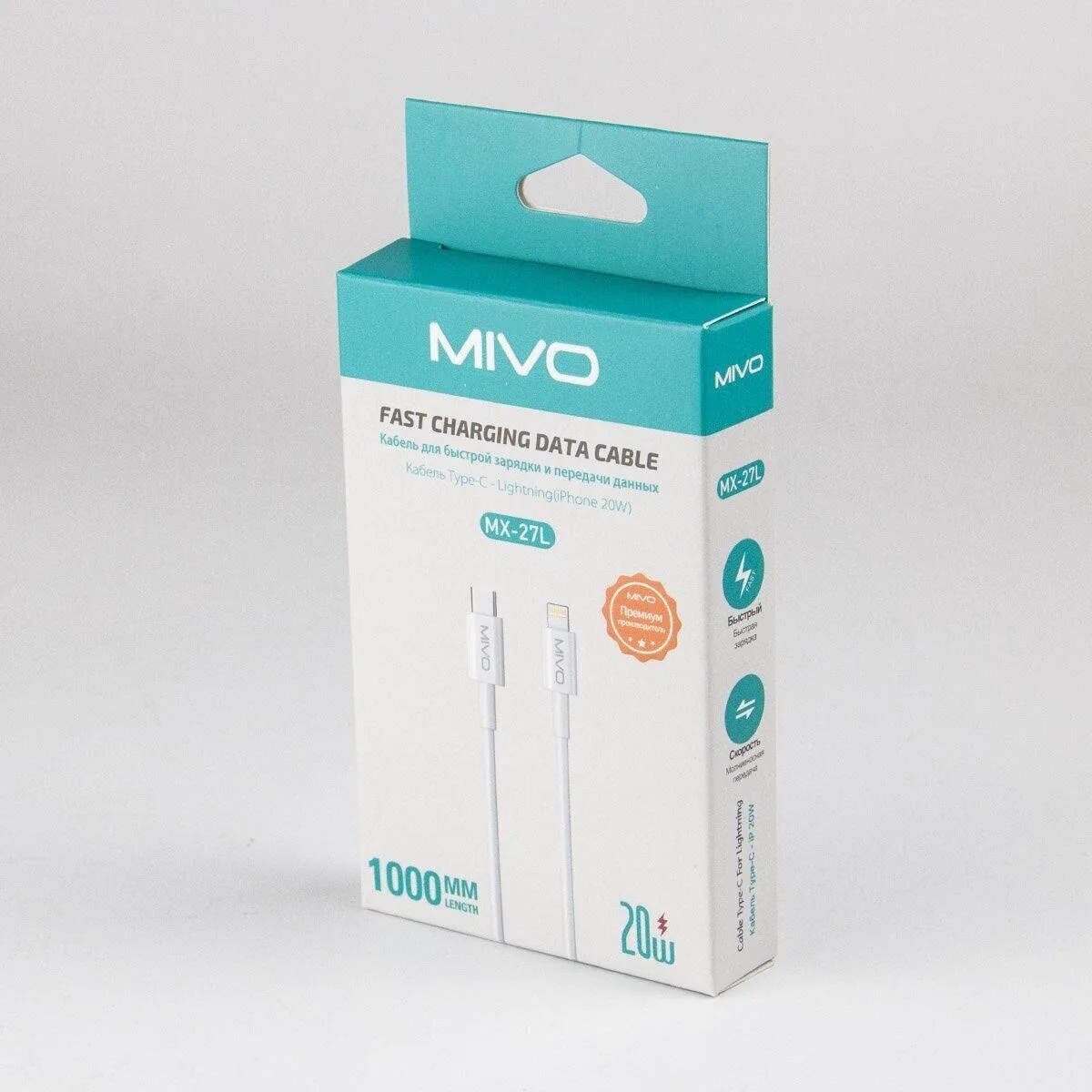 Mivo | MX-27L | Кабель Lighting Mivo - USB 2.4 А  1 м  | превью 3