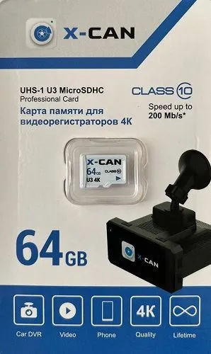 X-CAN | SpeedCard | Карта памяти MicroSD 64Gb,U3 | 1