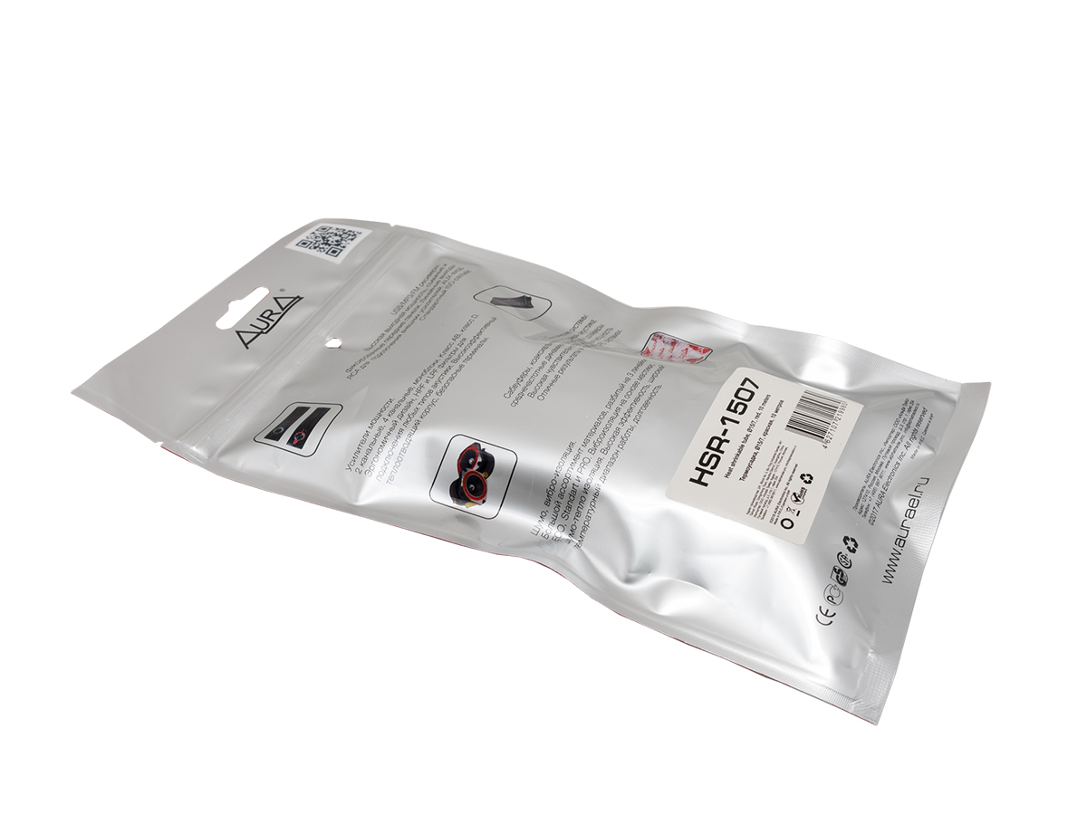 AurA | HSR-1507 | Термоусадочная трубка КРАСНАЯ, с логотипом, диаметр 15-07мм, 10м | превью 3