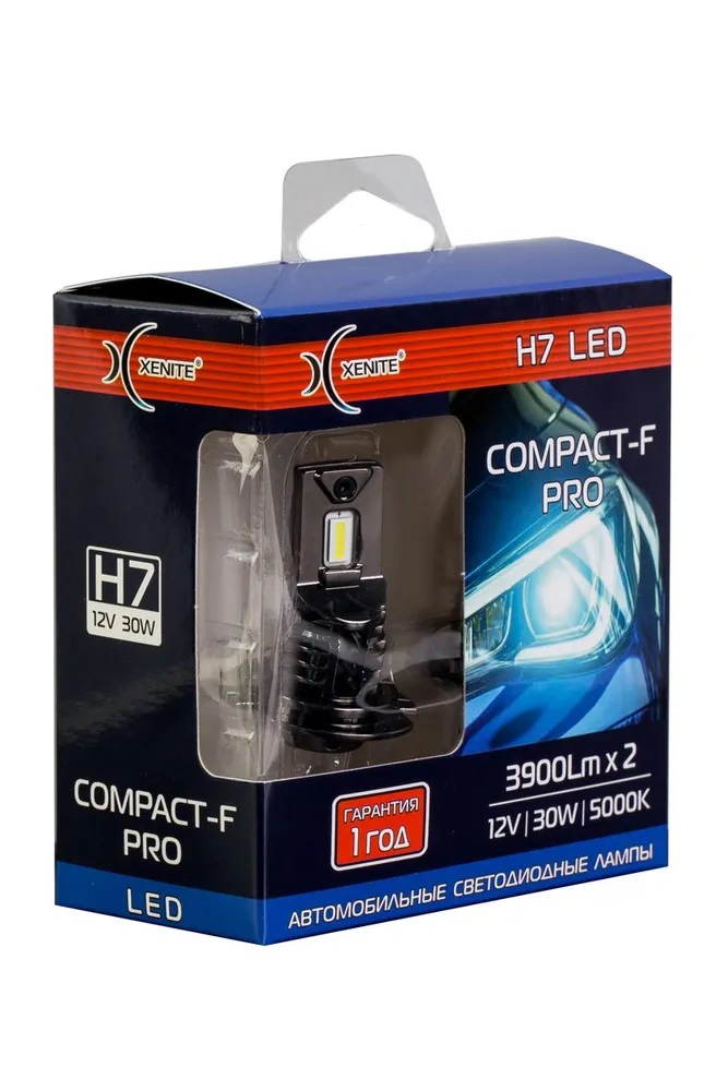 XENITE | COMPACT-F PRO H7 | Светодиодная лампа 5000K, 2800 Lm, ПАРА | превью 1