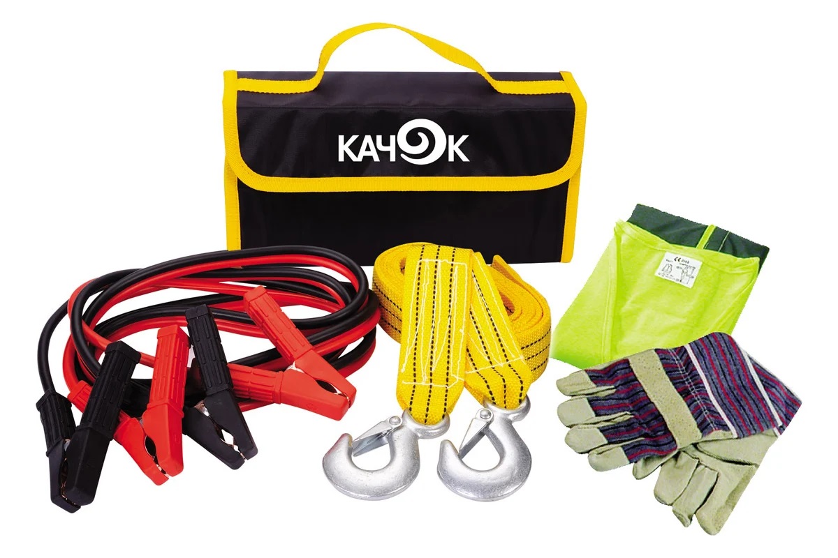 Качок | Набор автомобилиста  | стартовые провода 2м,трос 2т,жилет с/о,перчатки | превью 1