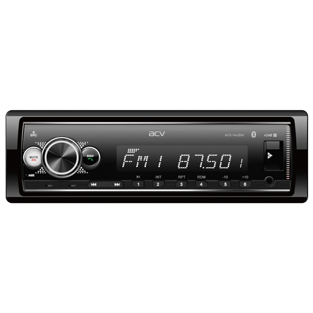 ACV | AVS-946BW | 24V!/белая/BT/USB/SD/FM/AUX/MP3/4*45/фикс.панель | 1