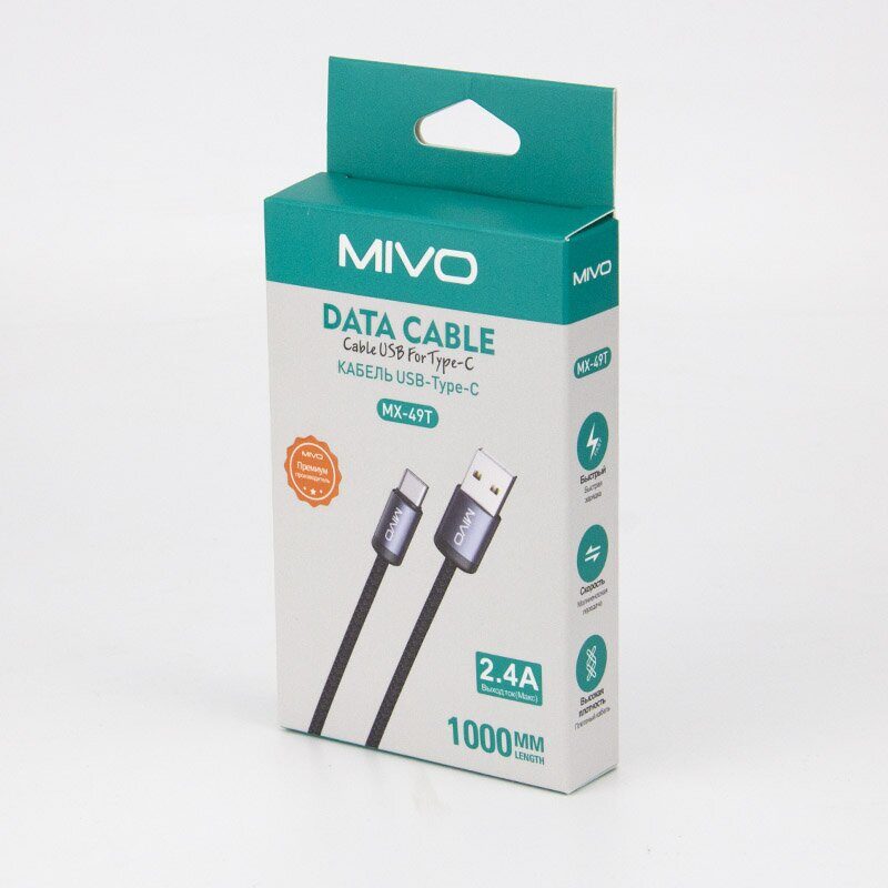 Mivo | MX-49T | Кабель Type-C - USB 2.4 А  1 м | превью 3