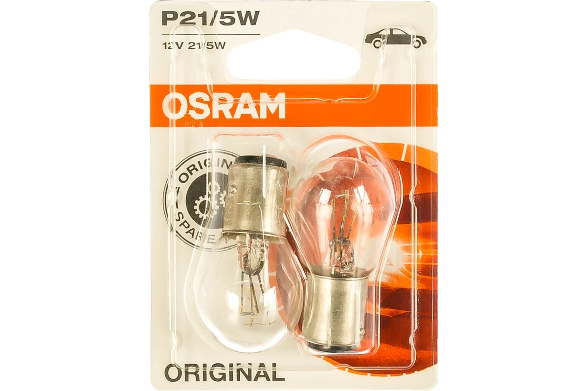 OSRAM | 7528-02B P21/5W  | Лампа P21/5W 12V 21W  .цена за 2 шт. | превью 1