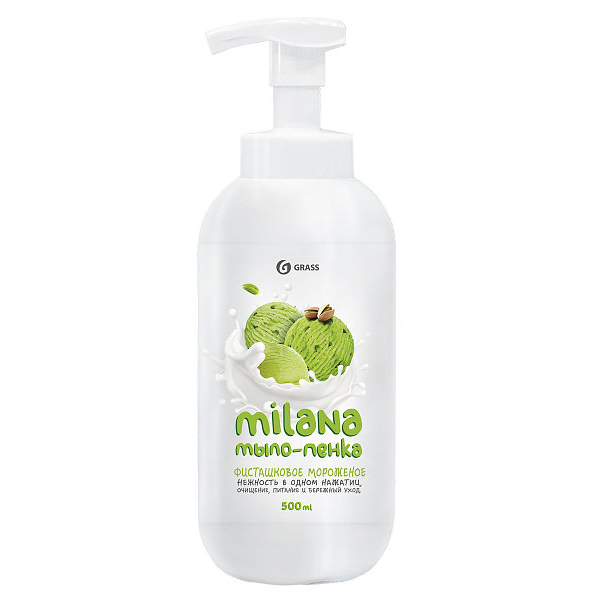 GRASS | Milana | Жидкое Мыло-пенка сливочно-фисташковое мороженное (500мл с триггером) | 1