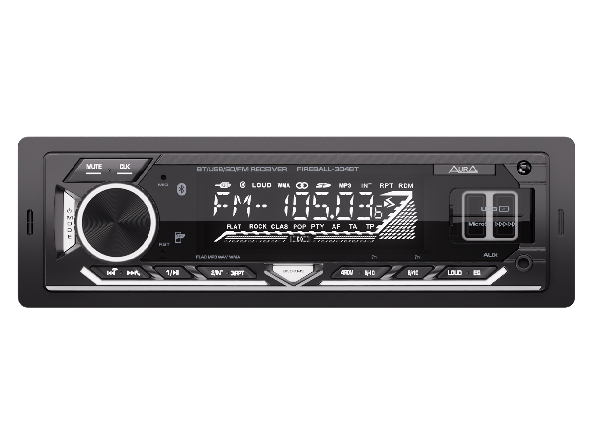 AurA | FIREBALL-304BT | 24V, 4х36w, FLAC, 2xUSB/BT, APP, 1 пара RCA, белые кнопки | 2