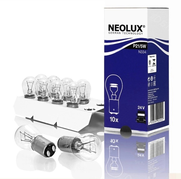 NEOLUX P21/5W | N334  | Лампа  P21/5W  24V BAZ15D 1уп. 10шт. | превью 1