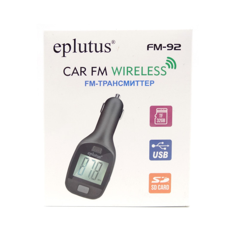 Eplutus | FM-92 | FM-трансмиттер Пульт ДУ Micro SD,USB | 2