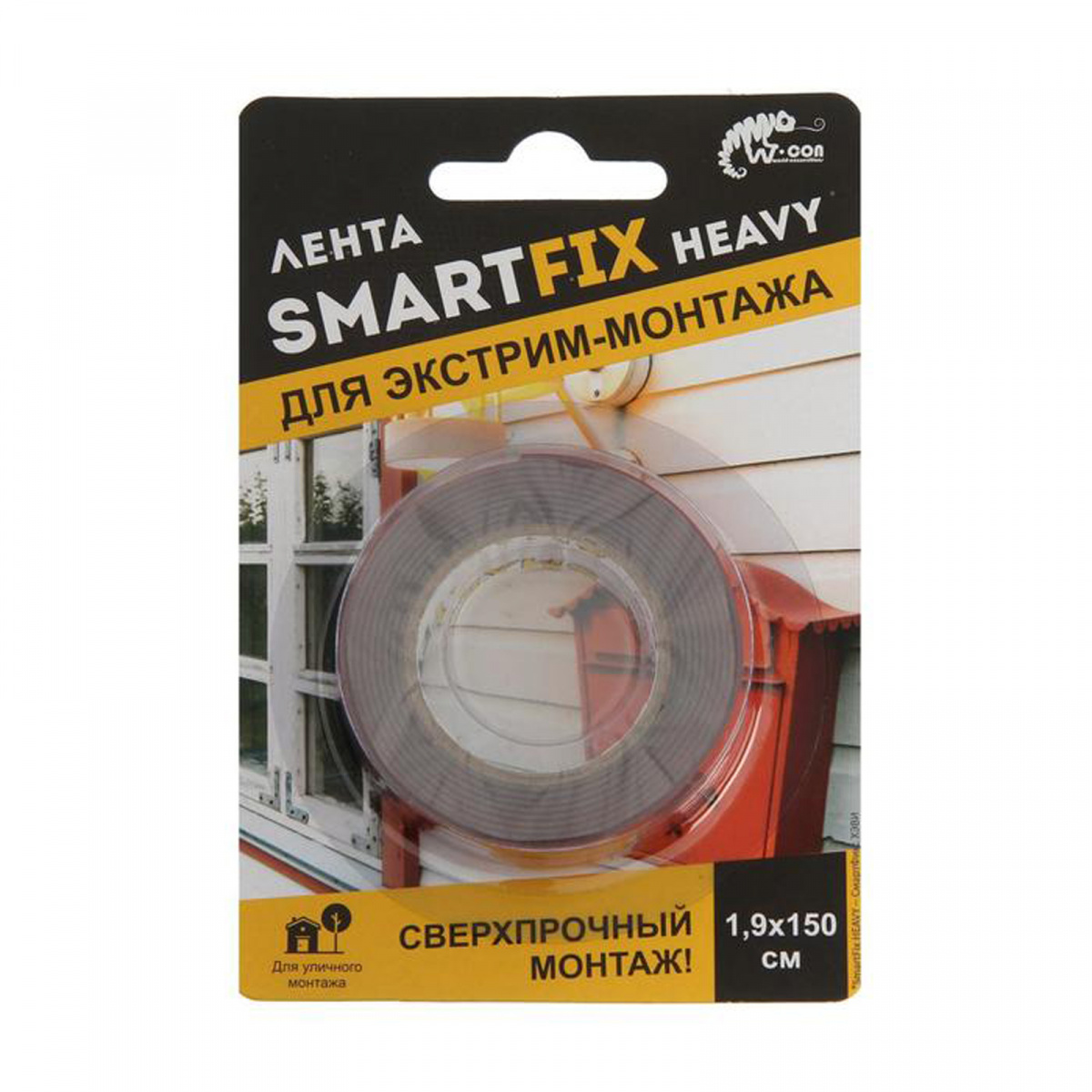 Скотч двухсторонний | SmartFix HEAVY | Двусторонняя лента для внутр. монтажа прозрачная 19мм х 10м| 1