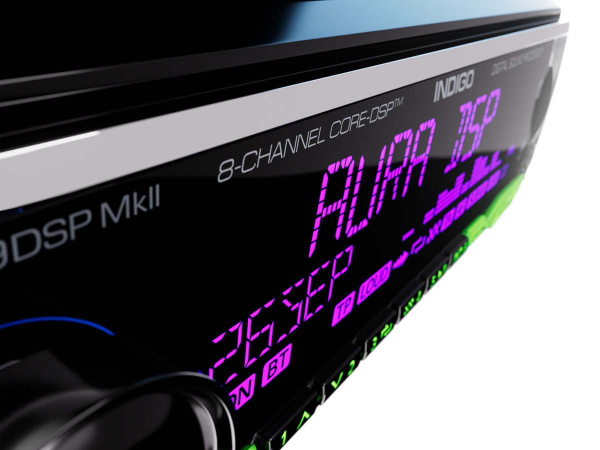 AurA | INDIGO-879DSP MkII HP | CORE-DSP (8 RCA,6V), FLAC, BT 5.3, APP, 3-ZONE RGB, D-SWC, ДУ | 5