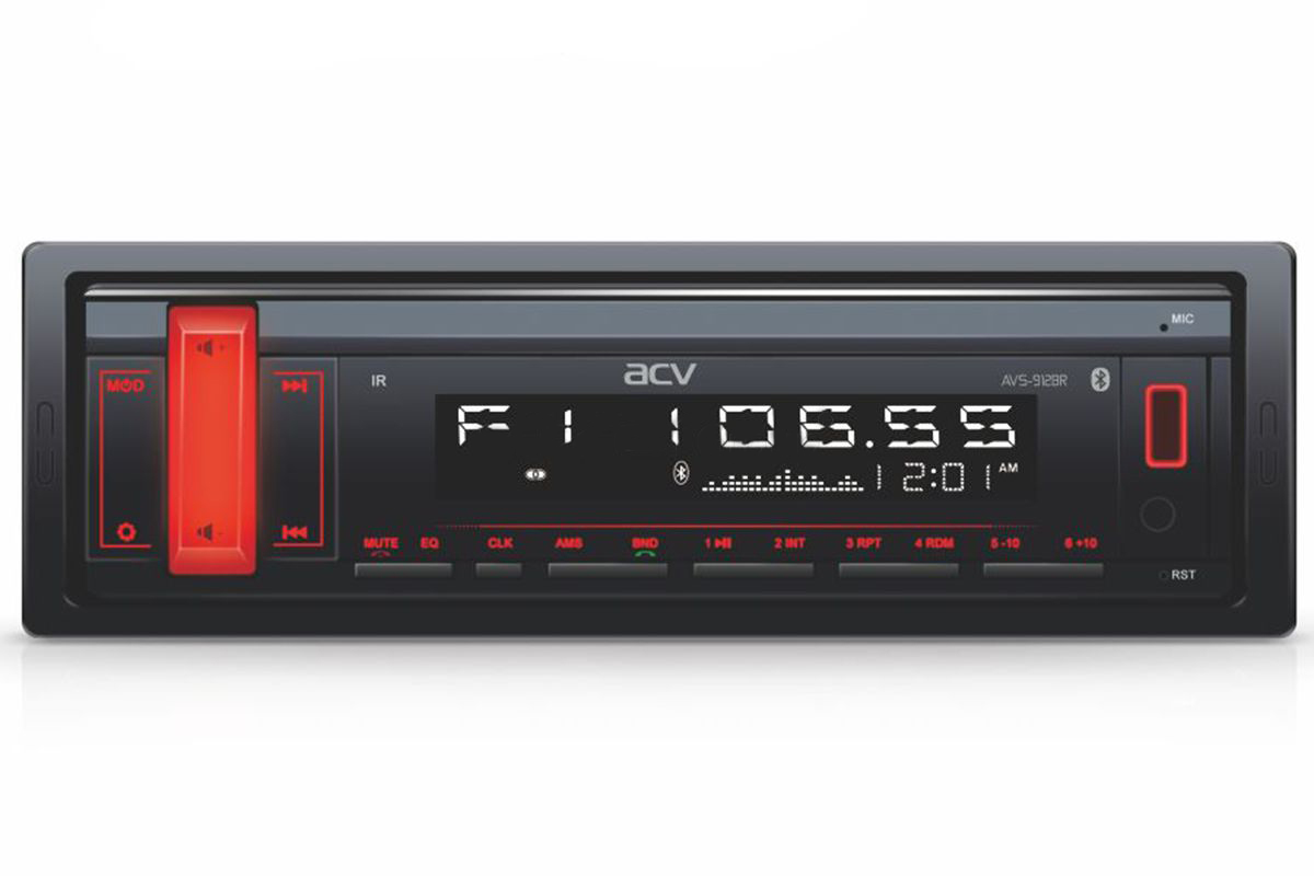 ACV | AVS-914BR | 1din/красная/FM/MP3/USB/BT/SD/FM/4*50/Bluetooth/съемн.панель | превью 1