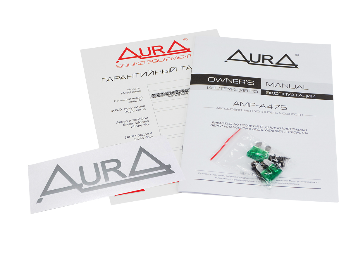 AurA | AMP- A475 | 4x75w (4 Ohm), 4x95w (2 Ohm), 2x180w (4 Ohm), LPF/HPF, 20Hz - 20kHz | 4