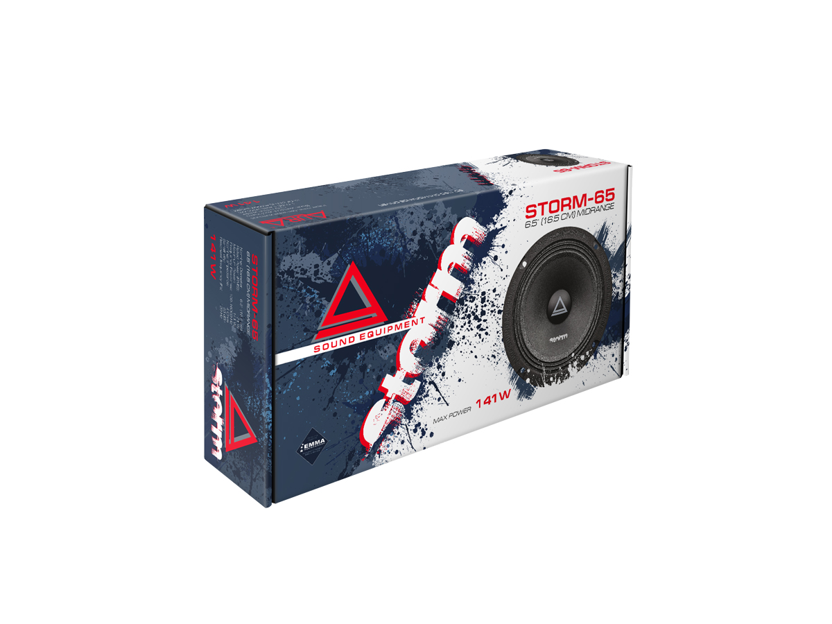 AurA | STORM-65 | 6.5" (16.5cm), ПАРА, 4 Ом, 71/141w, 93db, 100Hz-16kHz, 61.5mm | 6