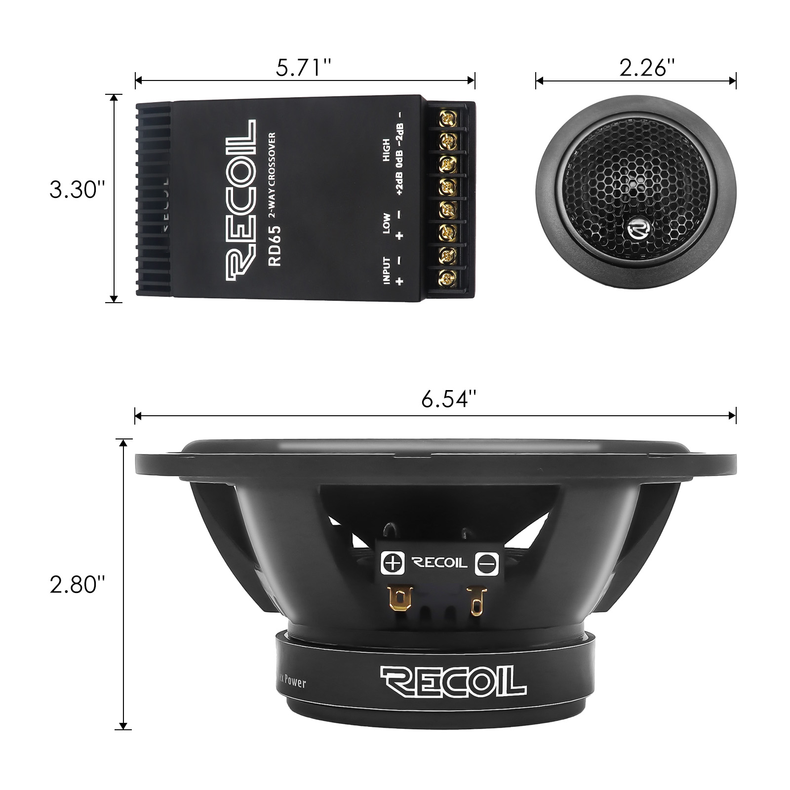 Recoil | RD65 |комп.акустика, 6”(166 mm), 3.2 Ом, 50-22000 Гц,  RMS/Peak -60W/150W   | 5