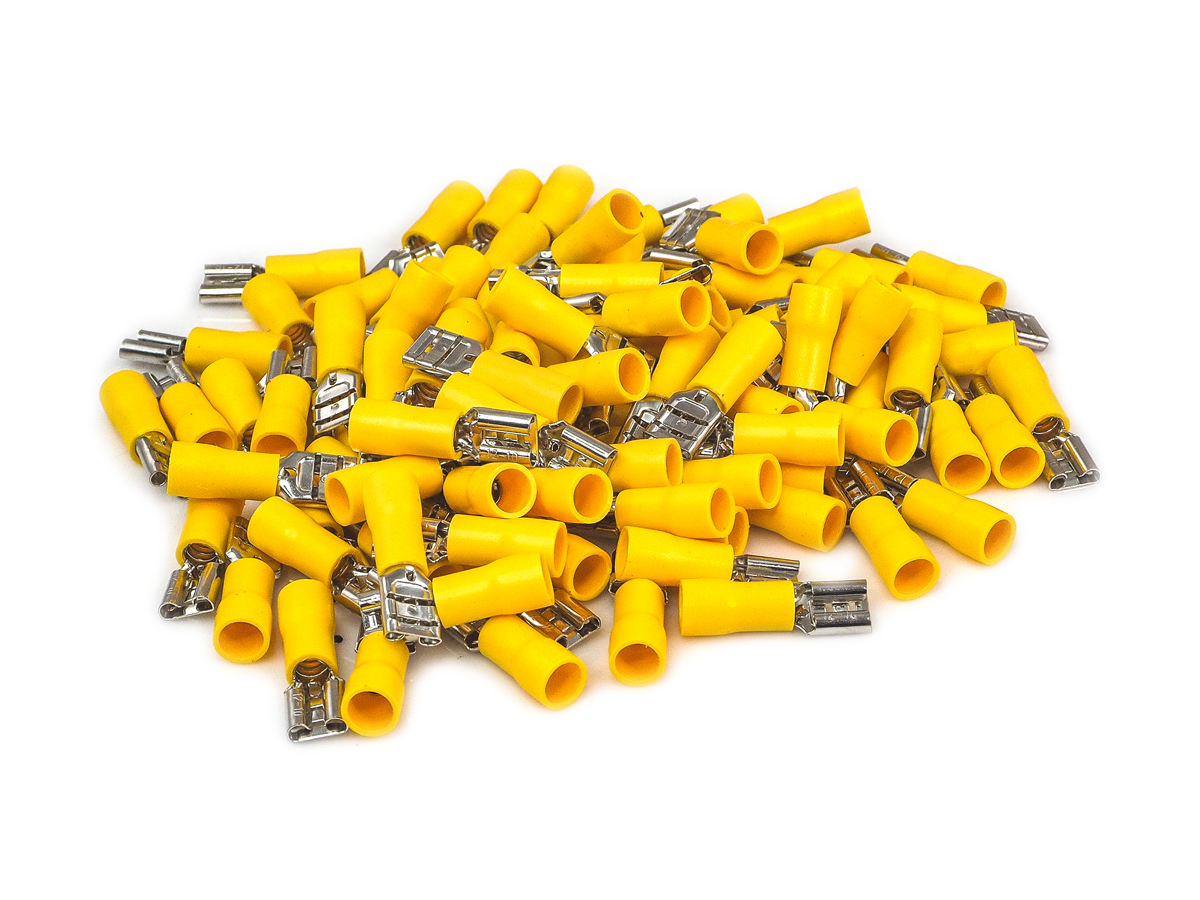 AurA | ATS-6063 | "Мама" плоская, желтая, ширина 6,3 мм, диаметр кабеля: 4,0 - 6,0 mm, уп. 100шт. | превью 2