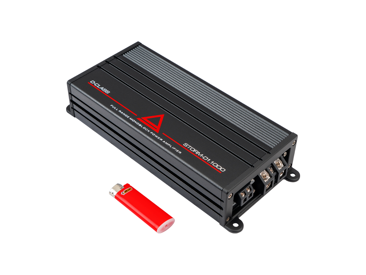 AurA | STORM-D1.1000 | ШИРОКОПОЛОСНЫЙ, 1x1000w (1Ohm), BAND-PASS фильтр, ДУ, компактный | 2