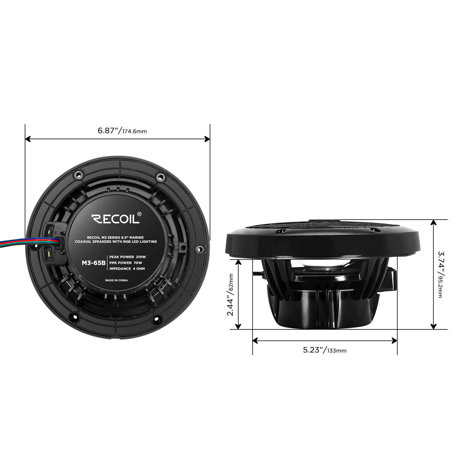 Recoil | M3-65B | морская акустика 6.5", Гц- кГц, W/W, dB | 5