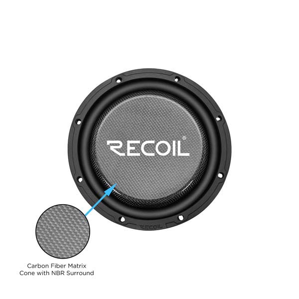 Recoil | PWS8D4 | Сабвуфер плоский, 8"(мм), 4+4Ом, 38-600 Гц, RMS/Peak - 250W/500W | 2