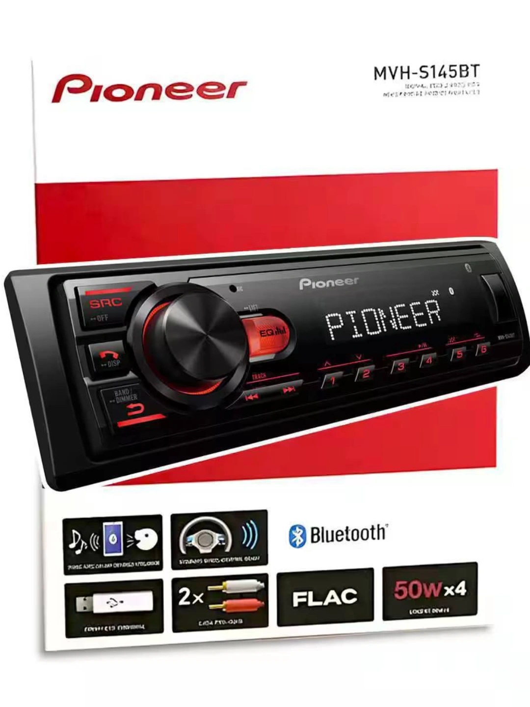 Pioneer | MVH-S145B | 50х4, красн. кн-ки FLAC,USB, AUX,RCA, | превью 3
