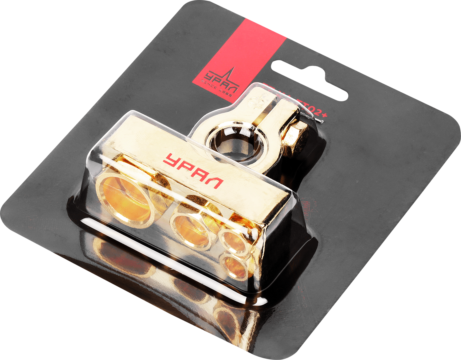 Ural | УРАЛ ТТ КА-ТТ02+ | Клемма для аккумулятора , плюс, 1х0Ga + 1х4Ga+ 2х8Ga | 3