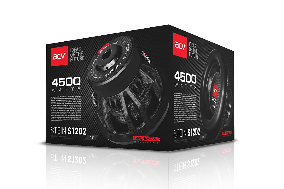 ACV | STEIN S12D2 V2 | 12", RMS 1500Вт/зв.катушка 3"/2+2Ом/Чувст.84дБ | 5