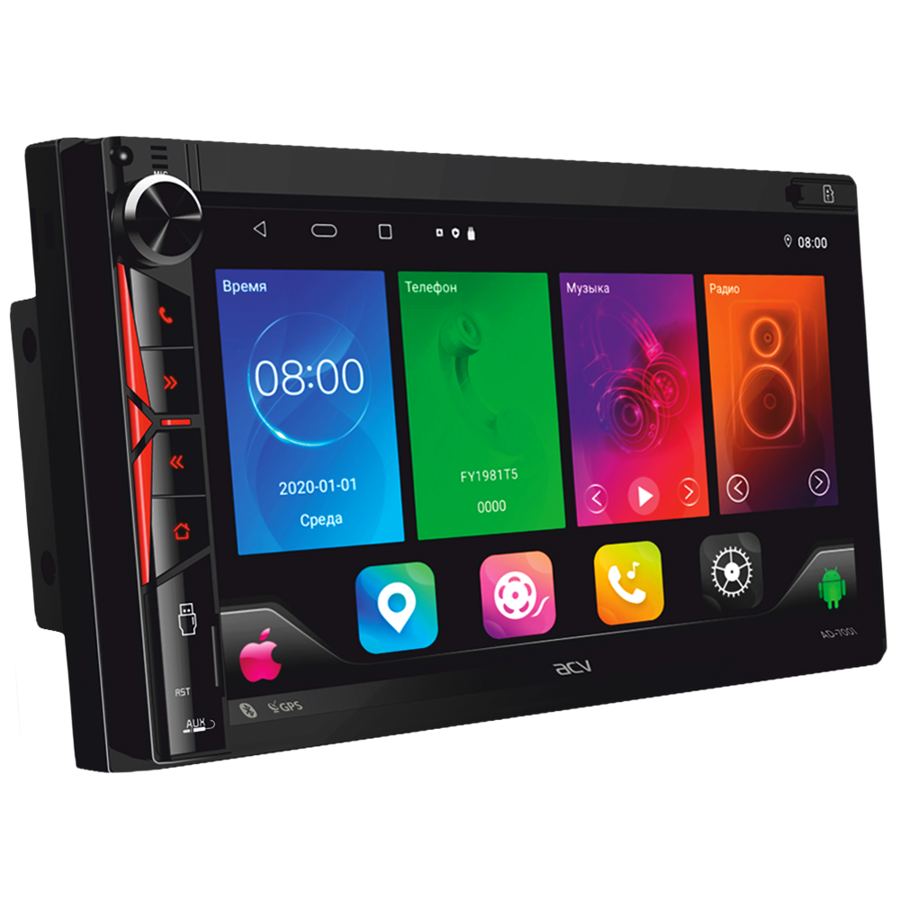 ACV | AD-7001 | 2DIN 6.9" Android10/1024*600/2+32Гб/FM/AM/2USB/BT/GPS/WiFi/4*50W/4g | превью 1